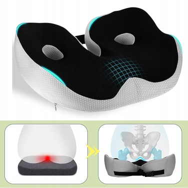 Подушка для сидіння з ефектом пам'яті (Memory Foam) та протиковзаючим покриттям