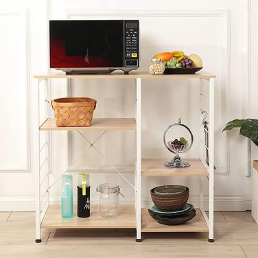 Стелаж для кухні та мікрохвильової печі Soges Bäckerregal, білий, 3 полиці