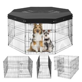 Laufstall для собак VEVOR, 8 панелей, 76 x 61 см, металевий, з дверцятами, Oxford 600D, для собак, котів та інших дрібних тварин