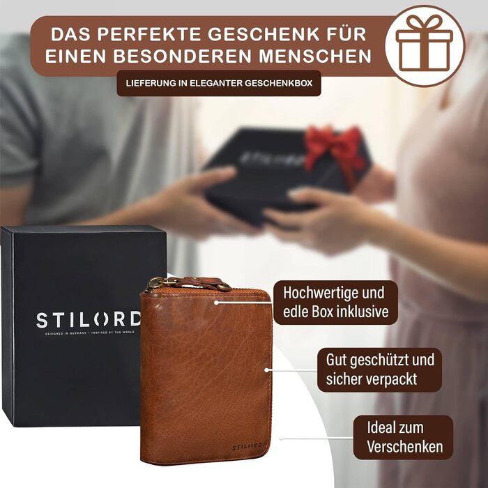 STILORD 'Paris' Leather Wallet - Premium RFID Wallet with NFC Protection - Vintage Wallet made from Genuine Leather for maximum security & elegant box style.