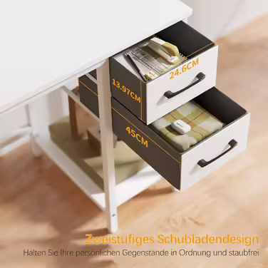 Cubiker Computer Desk for Home Office with Drawers, 100 cm Small Desk for Studying and Writing, modern simple PC table, Brown 100 x 48 cm Brown