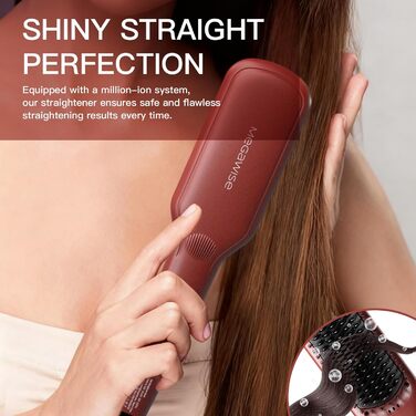 Випрямляч для волосся Megawise Pro Keramik-Ionen з швидким нагрівом, захистом від опіків та автоматичним вимкненням (червоний)