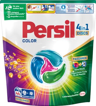 Капсули для прання Persil 4in1 Color DISCS для кольорових речей, технологія глибокого очищення, 44 шт