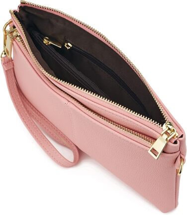 Жіноча сумка-месенджер зі шкіри, рожева крос-боді, багатофункціональна міні-сумка через плече