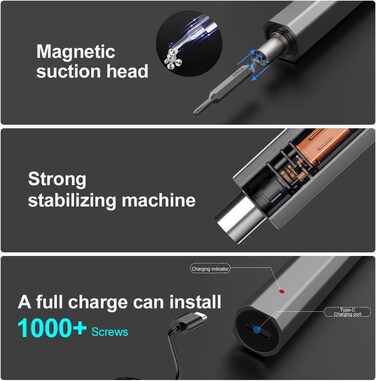 Електрична викрутка 66 в 1 з LED-підсвічуванням, магнітна, для ремонту PC, iPhone, iPad, Switch, PS4, Xbox, Laptop, Macbook, Computer, окулярів, годинників