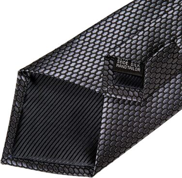 Чоловіча краватка DiBanGu в клітку з шовку, комплект з нагрудною хусткою, запонками та затискачем для краватки в подарунковій коробці для весілля та бізнесу, димчасто-сірий