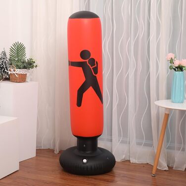 Стенд-боксерський мішок для дітей та дорослих, 160 см, червоний. Підходить для боксу та кікбоксингу