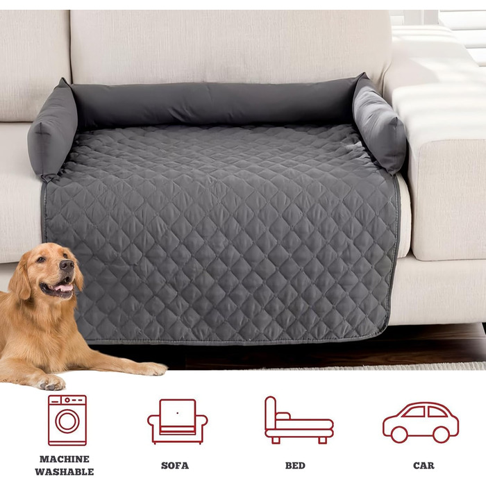 М'яке ліжко для собак, захист дивану, лежанка для собак, плюшеве ліжко, килимок для собак, тепле ліжко для великих, середніх та маленьких собак 75х75 см
