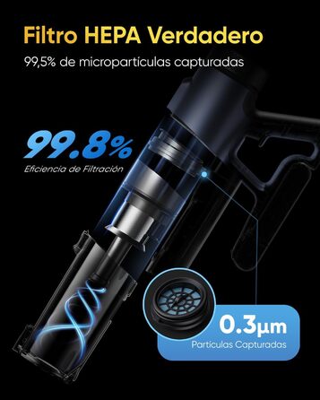 Бездротовий пилосос Vexilar V12: 50 хв роботи, 50 кПа, 450 Вт, LED-дисплей, зелене підсвічування, антизаплутувальна щітка. Ідеально для дому, авто, видалення шерсті тварин.