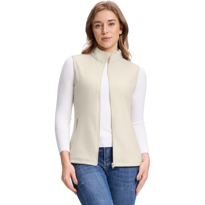 Жіноча флісова жилетка Outdoor Ventures - тепла, безрукавка для спорту, туризму та відпочинку (Wollweiß, XS)