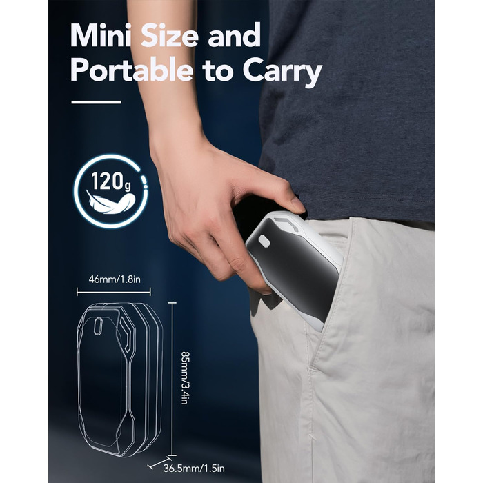 Електричні грілки для рук PHEJIE, 2 шт. - 3 режими нагріву, портативні, для активного відпочинку, кемпінгу, гольфу, подарунок для жінок та чоловіків (чорний/білий)