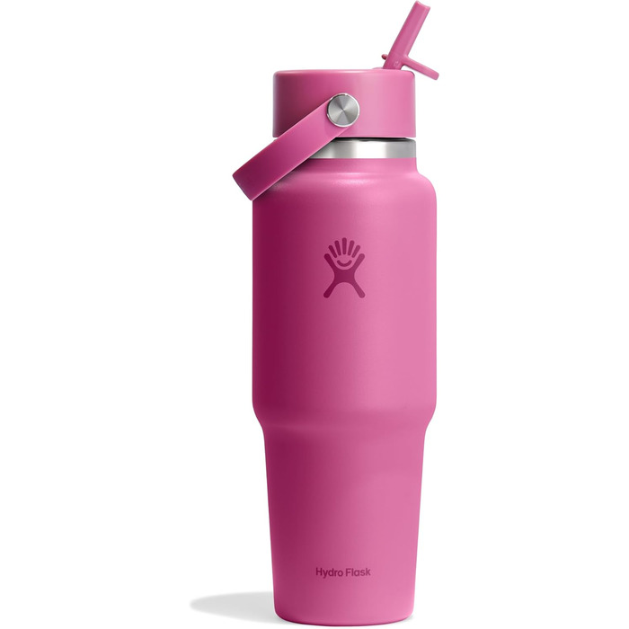 Hydro Flask 32 oz Travel Bottle - Stainless Steel, Vacuum Insulated, Leakproof Flex Straw Lid - Reef Color