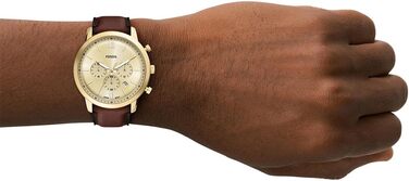 Годинник чоловічий Fossil Neutra Chronograph, шкіряний ремінець (коричневий/золотий), кварцовий механізм