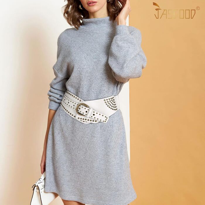 Жіночий вінтажний широкий еластичний ремінь JASGOOD з пряжками, 95/85 см, для талії 93-104/80-92 см