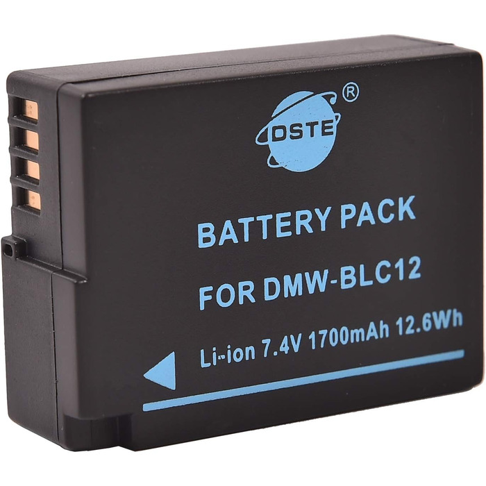 Акумулятор DSTE DMW-BLC12 + Зарядний пристрій USB для Panasonic Lumix DMC-GH2/FZ330/FZ200/FZ1000/V-LUX4/Leica Q