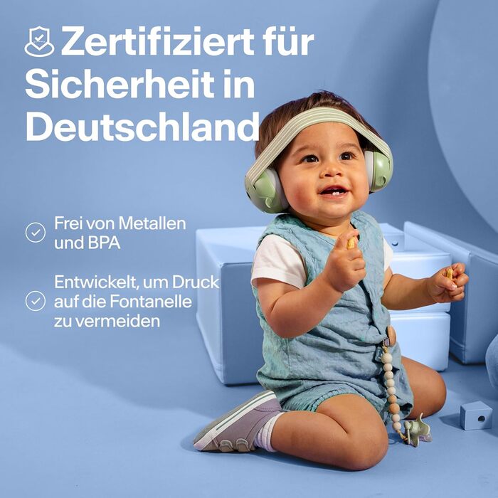 Дитячі навушники Alpine Muffy Baby Klassik - захист від шуму для малюків до 36 місяців, блакитні