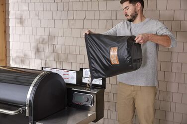 Сумка Weber для зберігання палива, преміум, чорна, 9 кг, для дров, пелет та вугільних брикетів, водостійка, з ручкою, BBQ (7007)