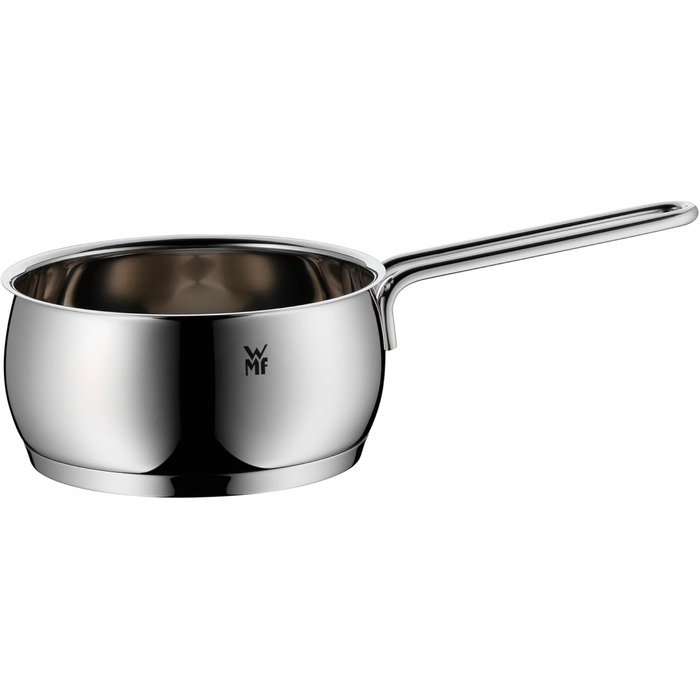 Каструля з ручкою WMF Quality One 16 см без кришки, 1,7 л, каструля для молока, каструля з нержавіючої сталі Cromargan, полірована, без покриття, для індукційних плит