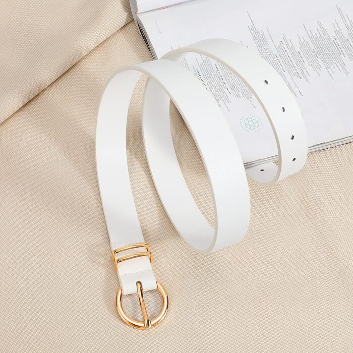 Жіночий шкіряний ремінь JasGood з золотою пряжкою, 120 см (підходить для талії 91-105 см)