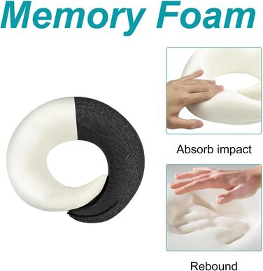 Подушка для подорожей з ефектом пам'яті Flugzeug Memory Foam: анатомічна, з навушниками, маскою для сну та чохлом для перенесення. Подушка для літака, авто, кемпінгу.