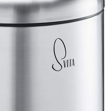 Сміттєвий бак SVITA T20 з нержавіючої сталі, 20 літрів, з педаллю, срібний колір. Підійде для кухні.