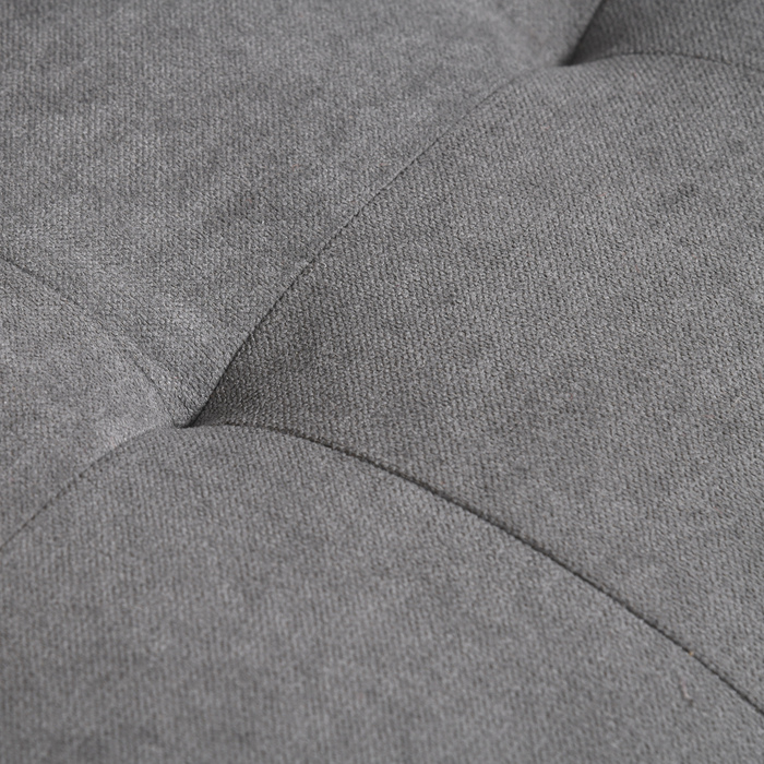 HOMCOM 2-Seater Sofa Fabric Sofa Loveseat with Removable Cushions Made of Rubberwood and Cotton in Grey 117x62x78 cm for Living Room