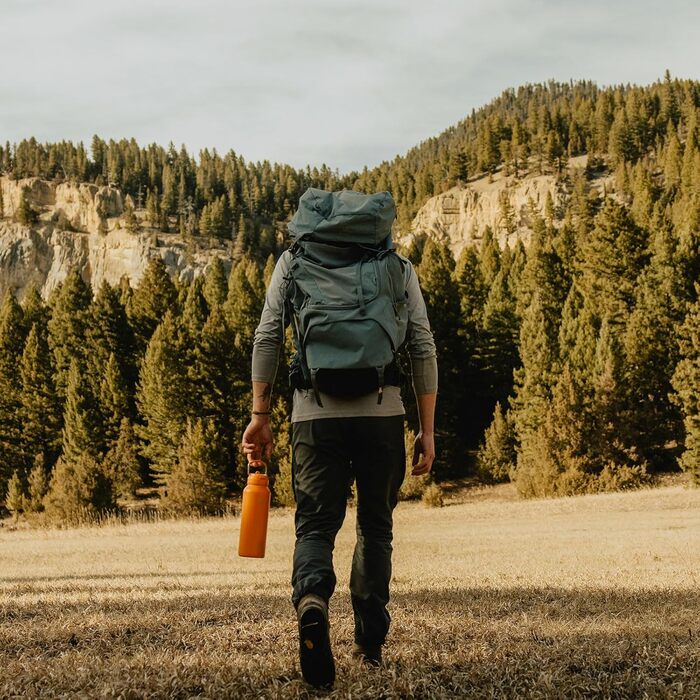 BOTTLE BOTTLE Insulated Water Bottle with Straw, Sport Stainless Steel Water Bottle with Grip Lid, Outdoor Sports Bottle for Pills, 1l (White) (Orange)
