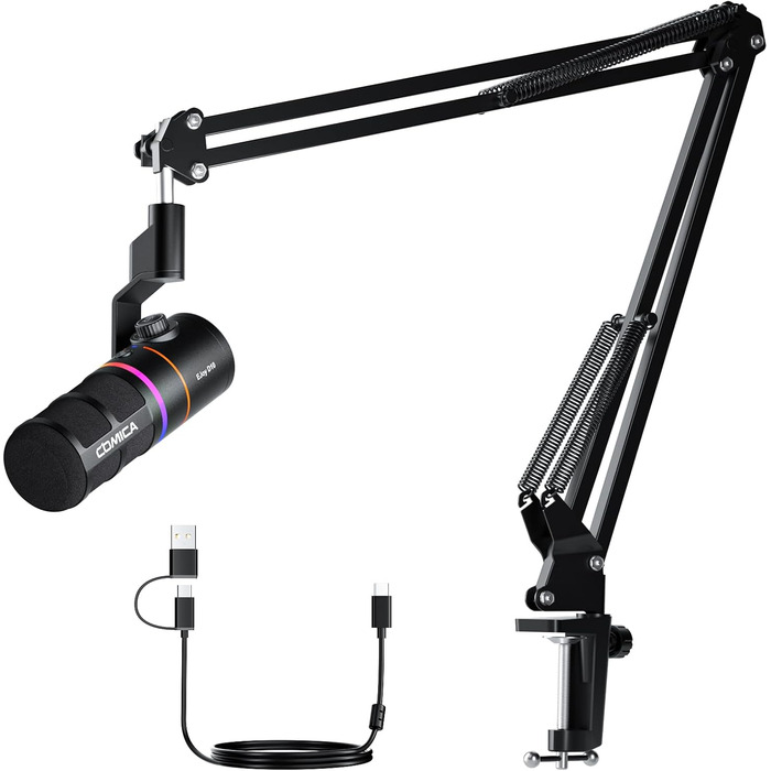 Мікрофон COMICA EJoy D10: Динамічний USB/XLR з RGB-підсвічуванням та шумозаглушенням