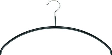 MAWA Clothes Hangers, Set of 10 high-quality, space-saving, non-slip clothes hangers, ideal for T-shirts and sweaters, with a 360° rotatable hook and non-slip coating, 46 cm, Black