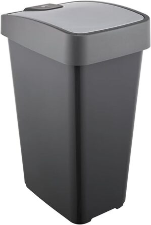 Контейнер для сміття Keeeper Premium з кришкою-фліп, Soft Touch, магнітний, сірий графіт (45 л)