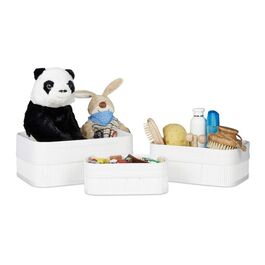Relaxdays 3-Piece Bathroom Storage Basket Set