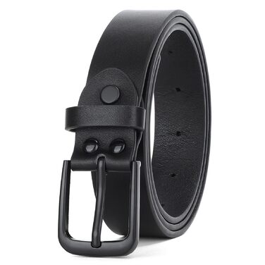 Ремень шкіряний WHIPPY жіночий/чоловічий, срібна пряжка, для джинсів та штанів, чорний (S: 65-75 см, довжина 100 см)