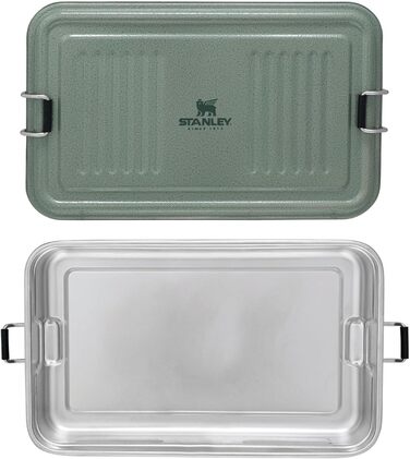 Stanley Useful Classic Box 1.2L - Dishwasher Safe - Stainless Steel Lunchbox - Stackable Sandwich Box - BPA-Free - Secure Closure, Hammered Green, Hammertone Green