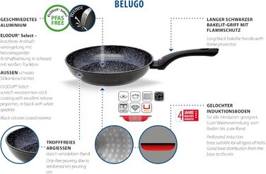 Сковорода ELO Belugo 28 см з кованого алюмінію з антипригарним покриттям ELODUR® Select (PFAS free) – для індукційних плит, чорна