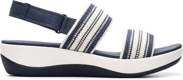Сандалі Clarks Arla Stroll для дівчаток (36.5 EU, широка колодка, темно-синій з малюнком)