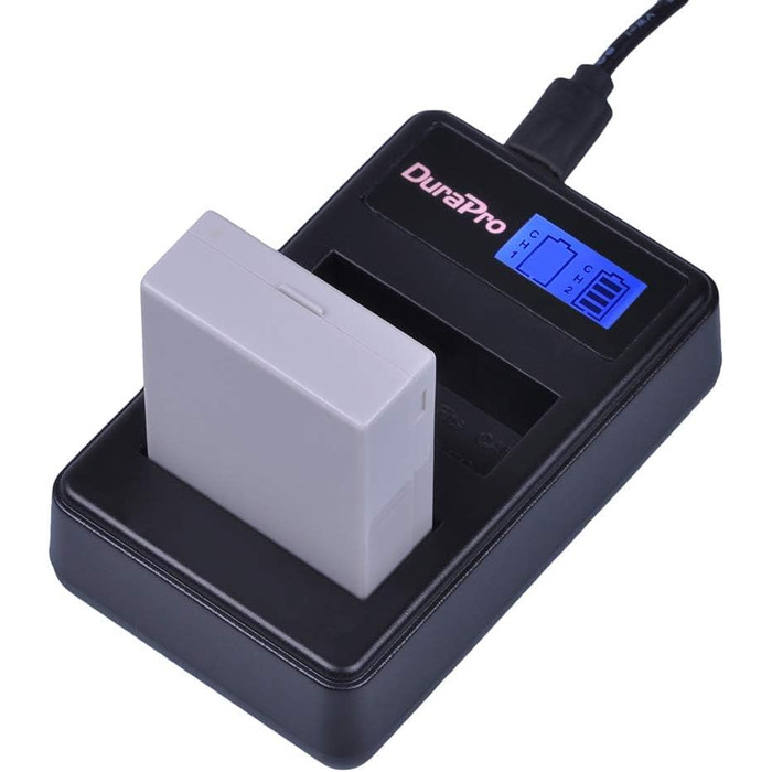 Акумулятор DuraPro LP-E8 для Canon (2 шт.) + LED USB зарядний пристрій; сумісний з EOS 550D, 700D, 600D, 650D, Rebel T2i T3i T4i T5i, Kiss X4 X5 X6i X7i DSLR