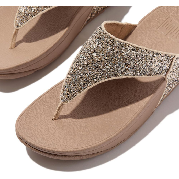 Шльопанці жіночі FitFlop Lulu Glitter бежеві з підтримкою стопи, 37 EU
