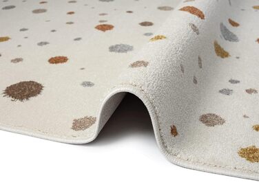 Дитячий килим Beat Kids сучасної колекції, м'який ворс, бежевий з крапками, 120x170 см