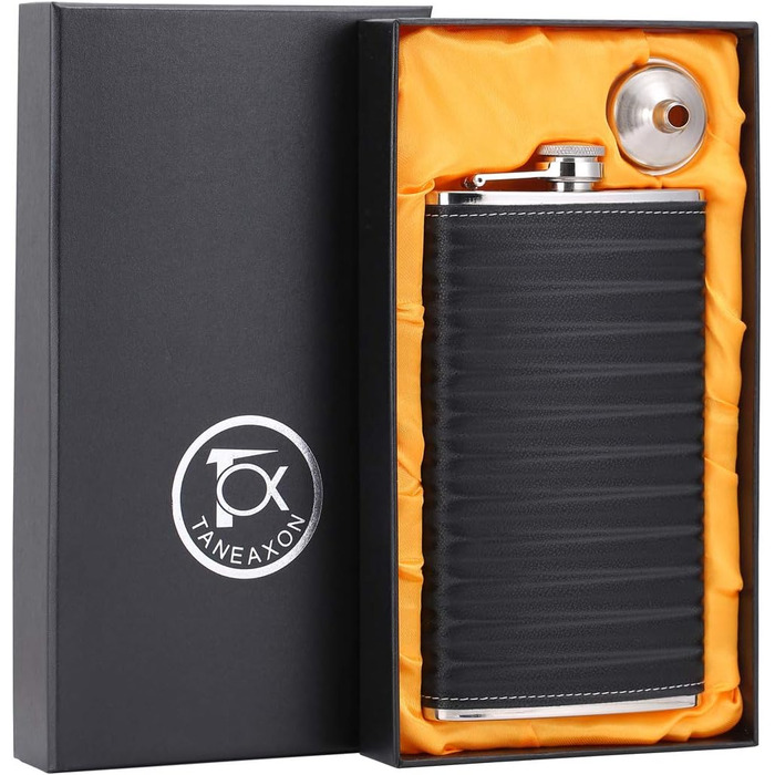 Фляга з імітацією крокодилячої шкіри, нержавіюча сталь, 510 мл, для віскі та лікеру, обгорнута PU-шкірою, TANEAXON