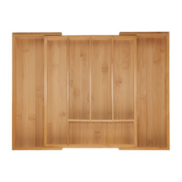 Relaxdays Extendable Bamboo Cutlery Box