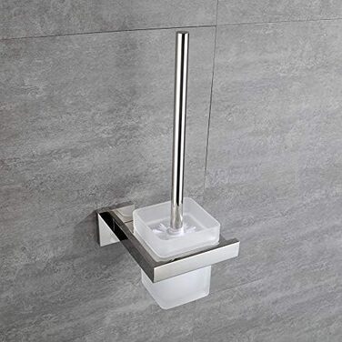 Turs Stainless Steel Toothbrush Holder Bath Drinking Glass Tumbler with Holder Wall Mount, Polished Surface, K7007P (Toilet Brush Holder)