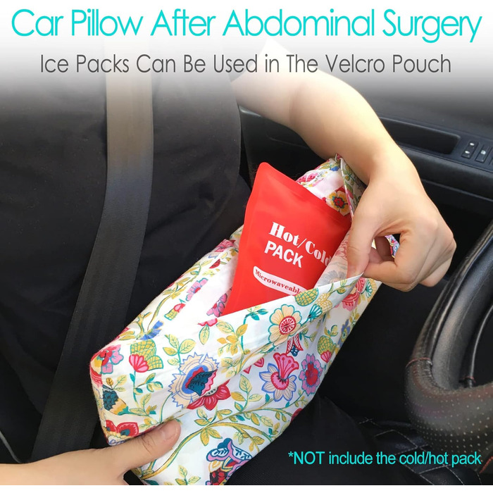 D. Cozy Pillow Belly Surgery Safety Belt Pillow with Pocket, Myomectomy Comfort Pillow for Abdominal Incision, Tummy Tuck, C-Section Recovery Gifts Women Patients (Sunflower)
