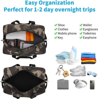 Спортивна сумка Mini Reisetasche 18л, дорожня сумка для фітнесу та школи, 35x20x25 см (Камуфляж, 14 дюймів)