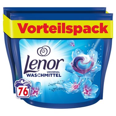 Капсули для прання Lenor Aprilfrisch, універсальний засіб для прання, тривала свіжість та видалення запахів при холодному пранні, 76 шт