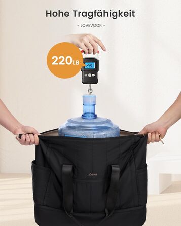 Сумка-рюкзак LOVEVOOK для жінок, велика дорожня сумка-рюкзак з відділенням для взуття та мокрих речей, 40L, 2 шт., чорний