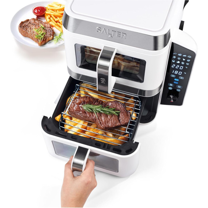 Фритюрниця Salter VertiCook View з вертикальною подвійною шухлядою, 9л, 12 функцій, без PFAS