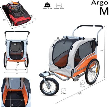 Причіп для собак Papilioshop Argo - зелений (маскування), S-M-L - для собак середніх та великих порід