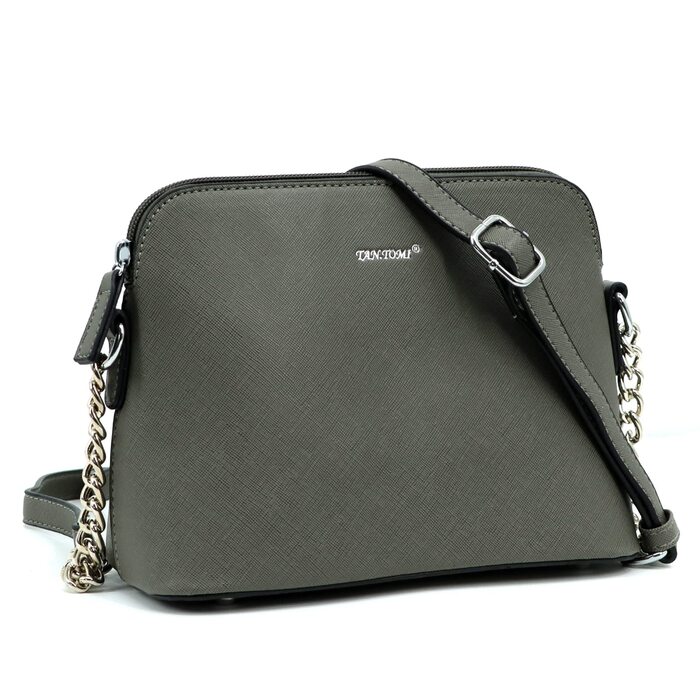 Сумка жіноча TANTOMI через плече: елегантна клатч на ланцюжку сірого кольору для вечірки