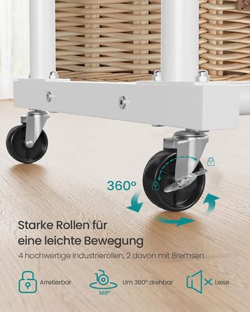 SONGMICS Вішалка для одягу на коліщатках, гардеробний стійка, білий матовий, 2 стійки, до 50 кг, 38 x 110 x 141,5 см, HSR016BH01