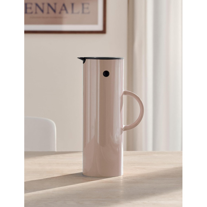 Термос Stelton EM77 - 1 л, з подвійними стінками, для гарячих/холодних напоїв, з скляною вставкою, магнітним затвором, гвинтовою кришкою, вінтажний дизайн (Heather)